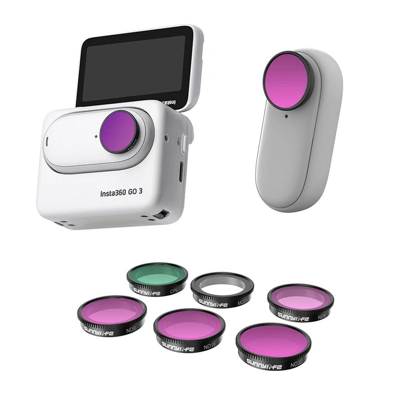 

For Insta360 GO 3 Lens Filter ND4ND8ND16ND32 Aluminum Frame Hd MCUV CPL Filters Thumb Action Camera Accessories