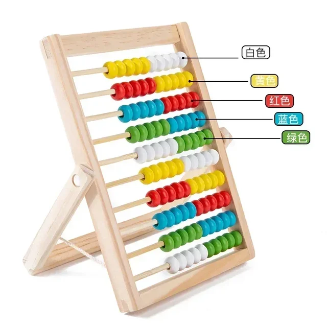 Classic Wooden Educational Counting Toy 100 Beads Preschool Math Learning Toys Montessori Number Arithmetic Abacus Toddler Gift 4