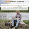 Portable Power Station 500W(Peak 1000W), 519Wh Outdoor Solar Generator Backup Battery Pack with 2 110V AC Outlets, 2