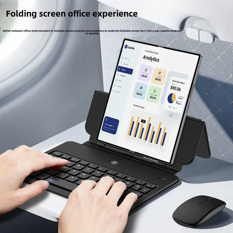 Leather Foldable Bluetooth Keyboard for Android Phone with Portable Design, Convenient to Carry &ndash; Mobile Phone Keyboards