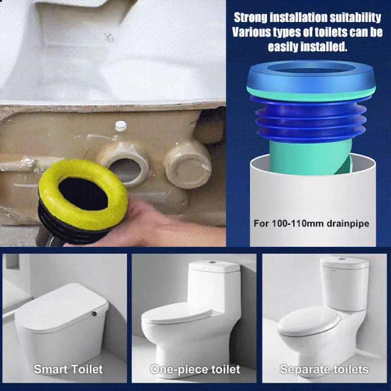 Toilet Flange Ring Toilet Extended Thickened Odor Proof Seal Base Mount Toilet Flange Leak Proof Sewer Seal Odor-proof and Leak-proof