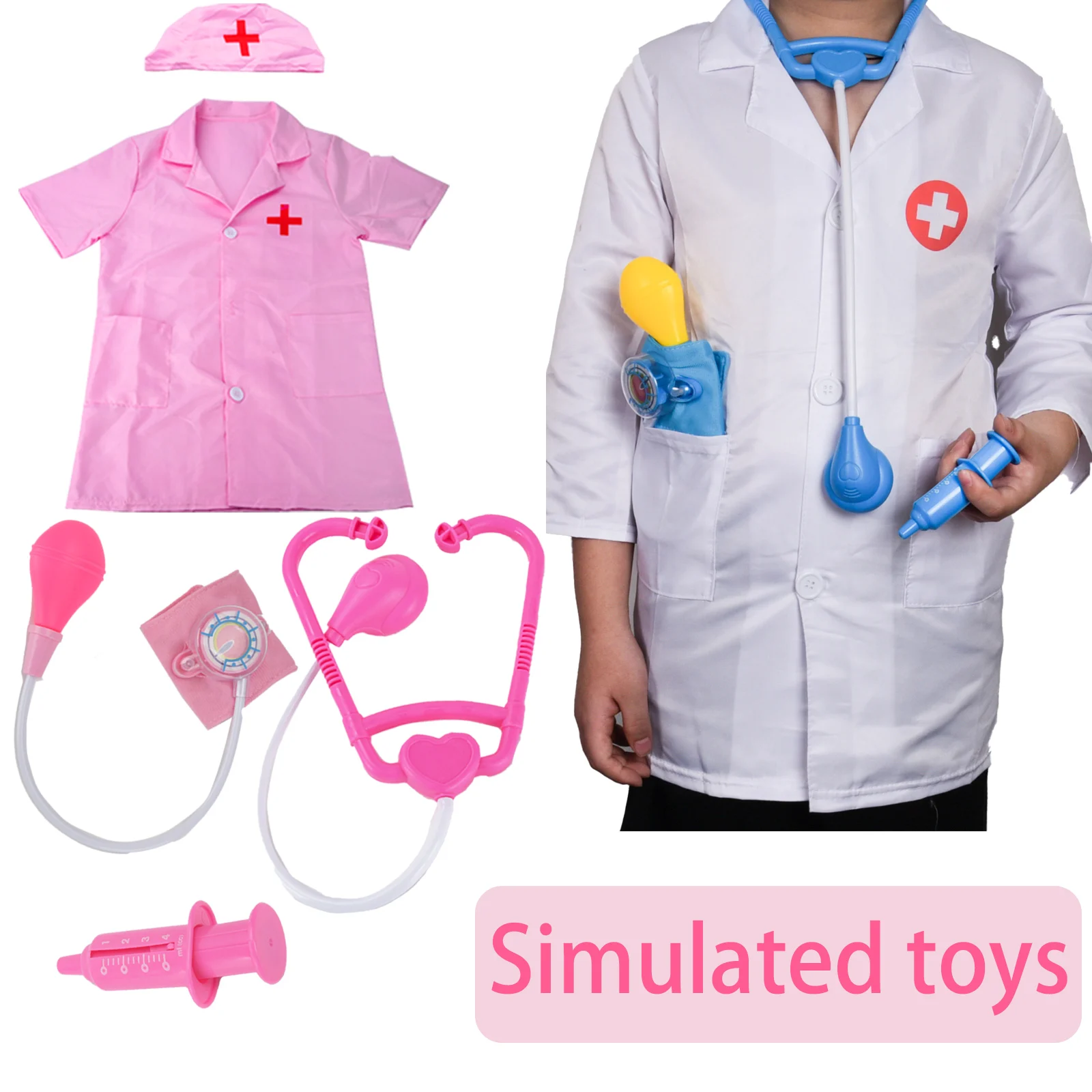 Children'S Play Home Little Doctor Toy Set Stethoscope Nurse Role Injections Boys And Girls Simulated Blood Pressure Moni doctor play set,doctor nurse toys,doctor toys kit,stethoscope toy,sphygmomanometer toys