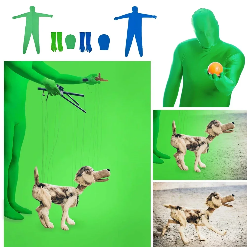 Photo backdrop Green Screen Suit Chroma Key Cosplay Costumes Backdrop Video Film Invisible Effect Background Stretchy Tight Bodysuit
