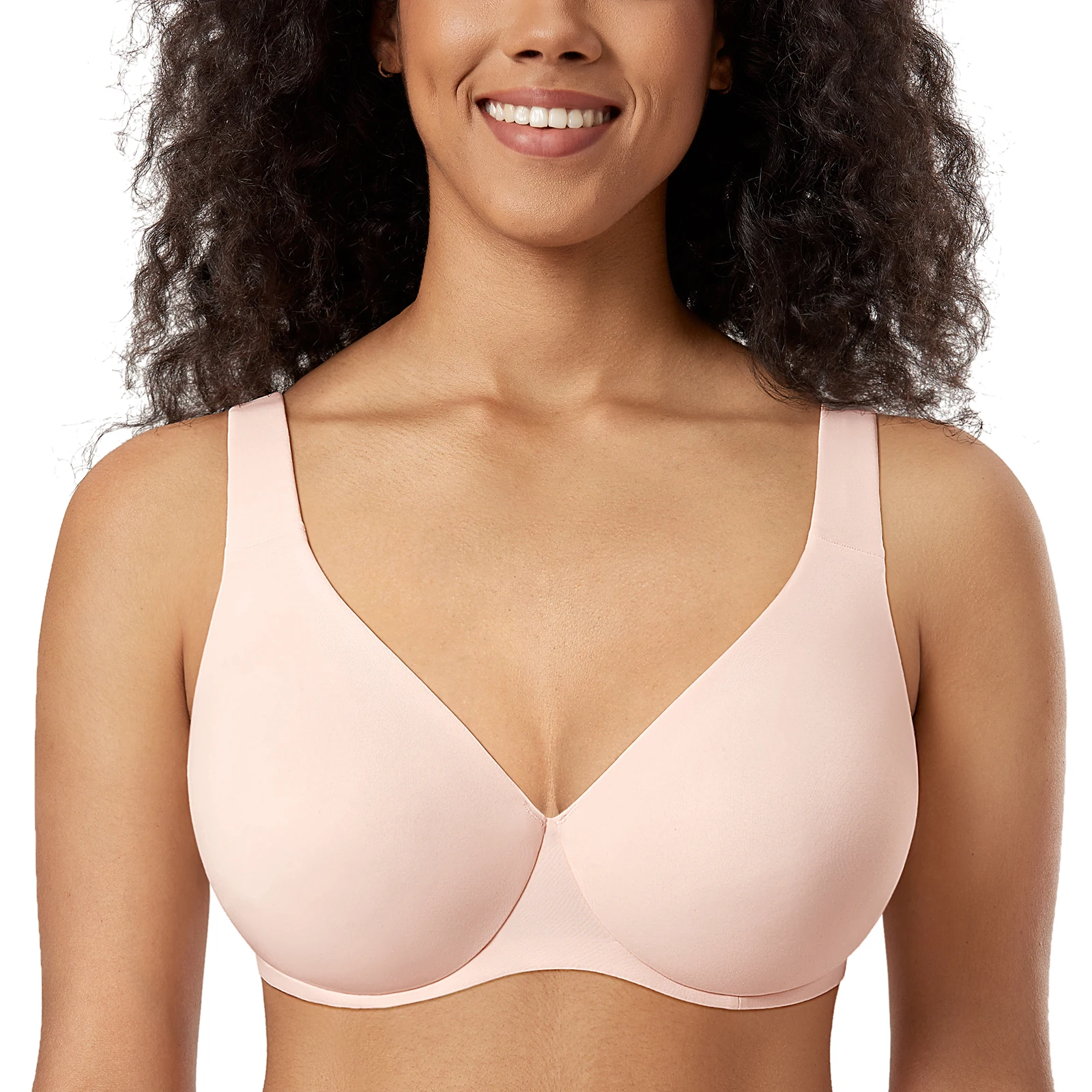 

Women's Minimizer Bra Plus Size Unlined Full Coverage Smooth Underwire Support Seamless D DD E F G