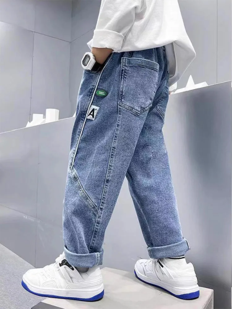 Spring Boys Casual Jeans Pant Korean Fashion Straight Leg Pants Kids Pants 3-12 Yrs Toddler Boys boys pants kids pants