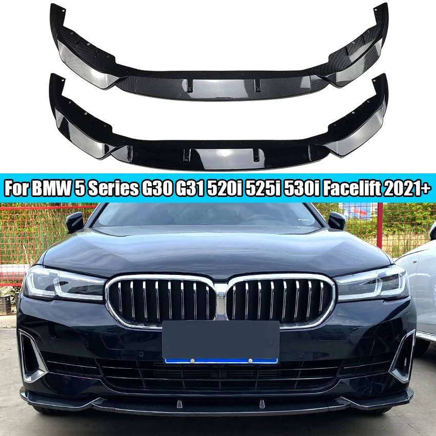 

For BMW 5 Series G30 G31 Facelift 2021-2023 520i 525i 530i Car Front Bumper Lip Spoiler Splitter Bumper Canard Protector