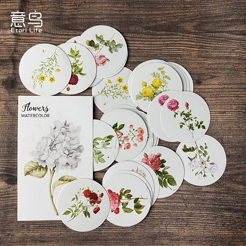 

Etori Life Flower Self-adhesive Sticker Student Stationery Sticker Notebook Hand Account Sticker Mobile Phone Sticker