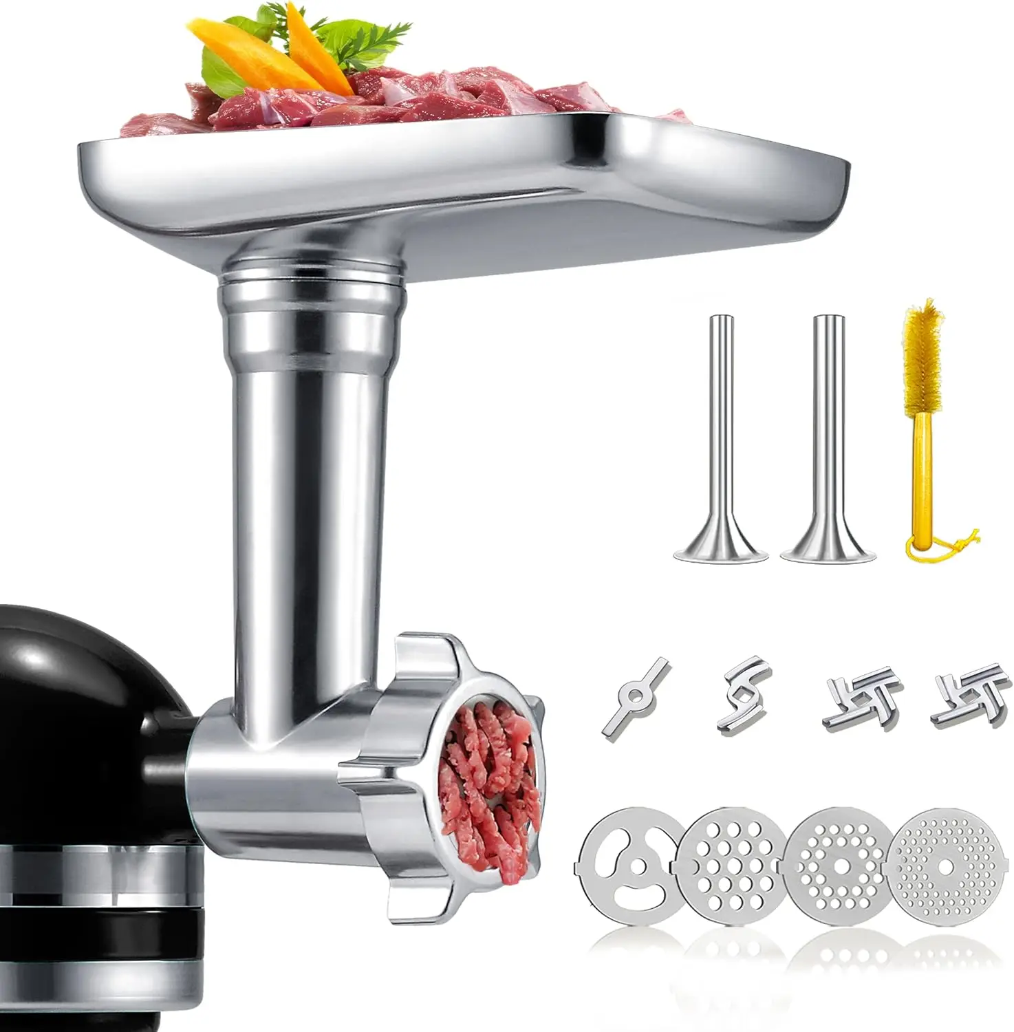 Metal Grinder Attachment for KitchenAid Stand Mixers, Meat Grinder Attachment, Sausage Stuffer, Food Grinder Attachment