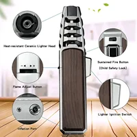 Windproof Super Big Flame Torch Lighter Outdoor Camping BBQ Kitchen Lighter Refillable Butane Lighter Men's Tools No Box No Gas 2
