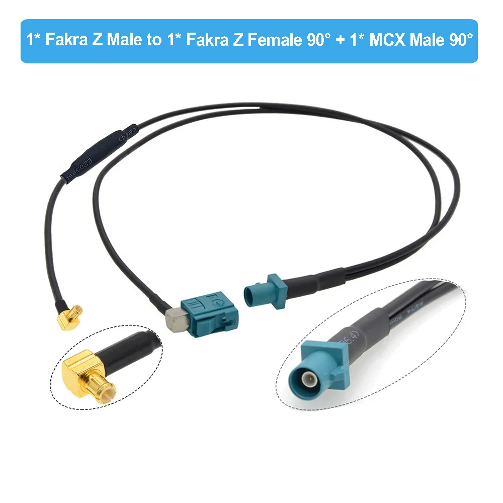 MCX to Fakra Z Y 타입 스플리터 케이블 다이오드 포함 RG174 피그테일 자동차 내비게이션 GPS 안테나 연장 케이블 안드로이드 기기용
