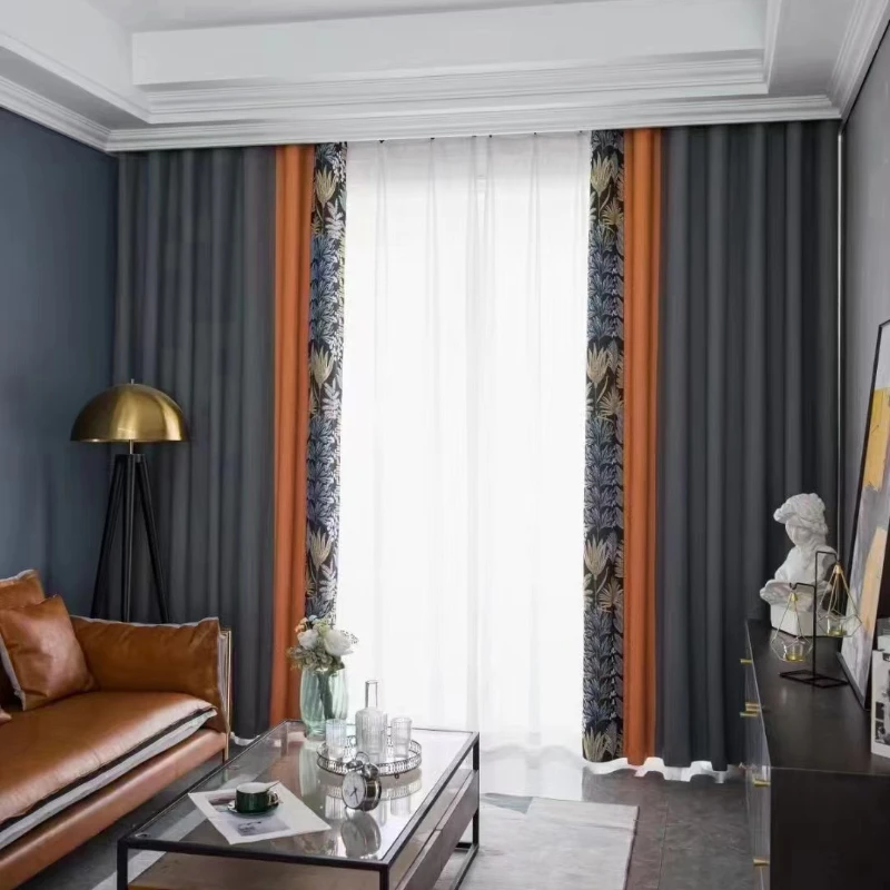 2 Panels European-style Luxury Curtains For Living Room Bedroom Thickened Simple Blackout Curtain Finished Custom Window Drapes