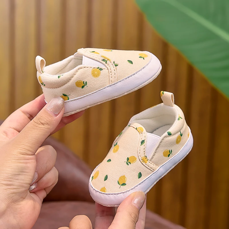 Baby Boy and Girl Toddler Shoes for Spring, Summer, and Autumn. Newborn Flat Shoes for 0-1 Year Olds, Soft-Soled Slip-Ons with Cute Fruit Patterns, Suitable for Both Indoor and Outdoor Use - 5