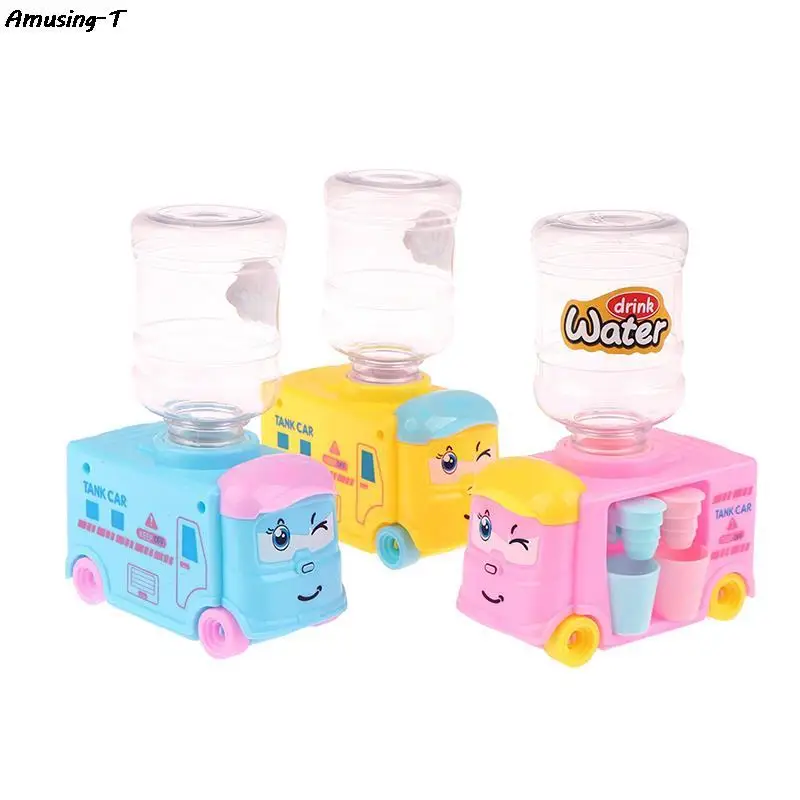 

Cartoon Bus Mini Water Dispenser Baby Toy Drinking Water Cooler Lifelike Cute Children Cosplsy Props Decor