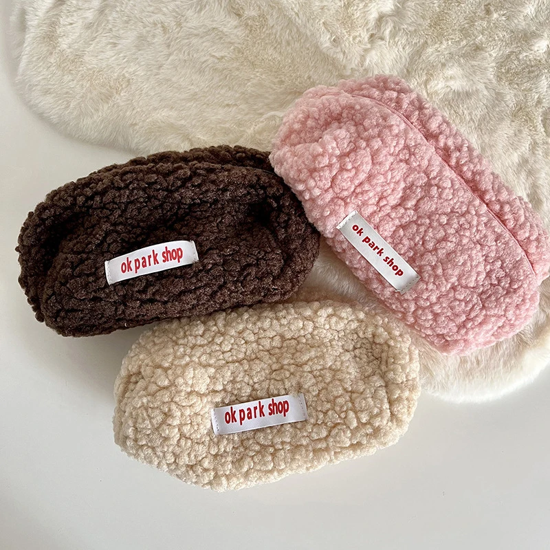 Cashmere Cosmetic Bag Zipper Bag Makeup Storage Bag Travel Cosmetic Bag Cute School Office Supplies Large Capacity Bag 4
