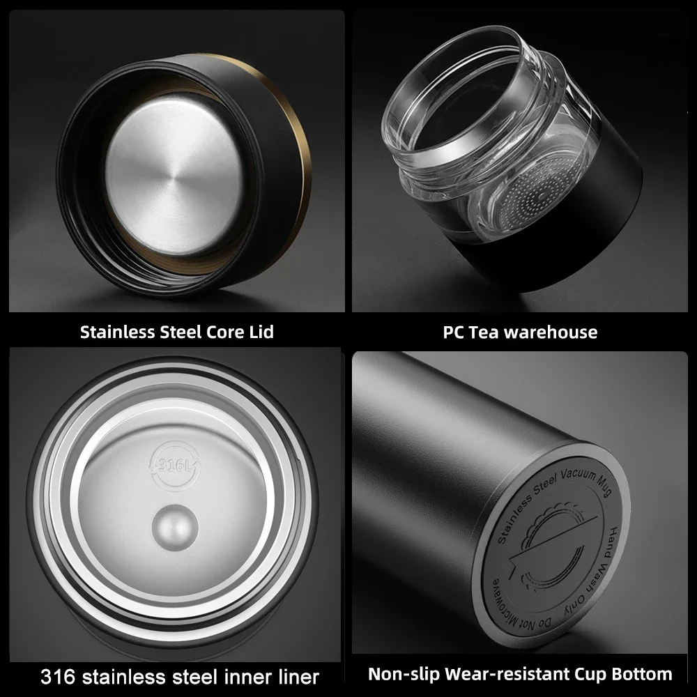 316 Stainless Steel Smart Thermos with Temperature...
