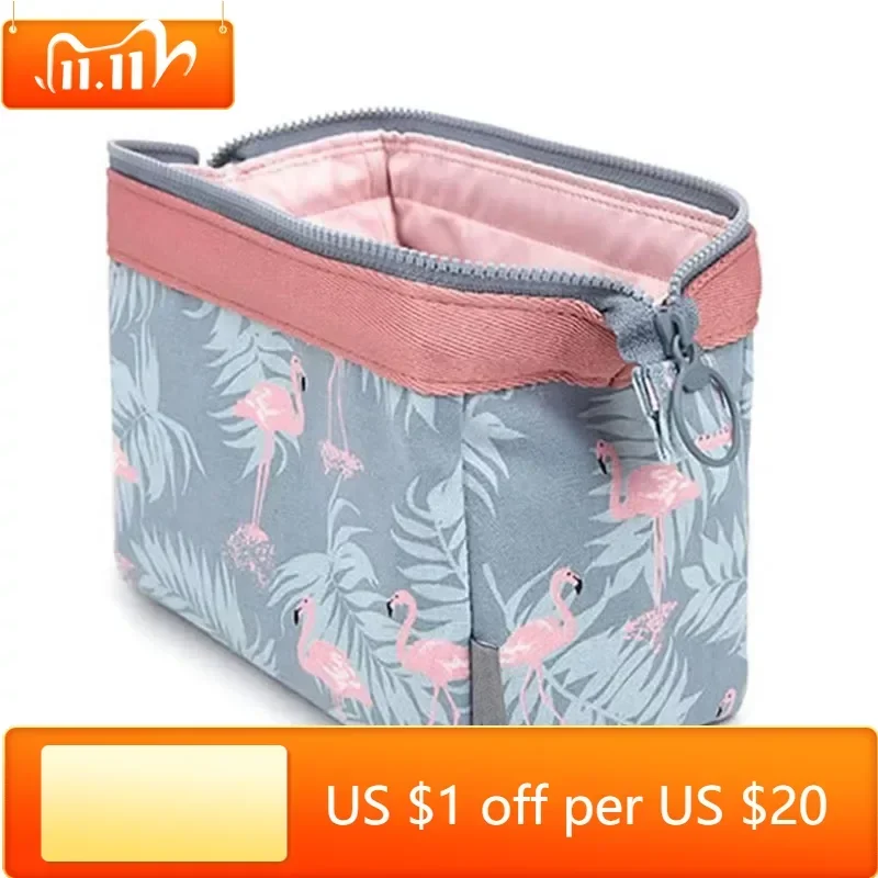 

New Fashion Cosmetic Bag Women Waterproof Flamingo Makeup Bags Travel Organizer Toiletry Kits Portable Makeup Bags Beautician