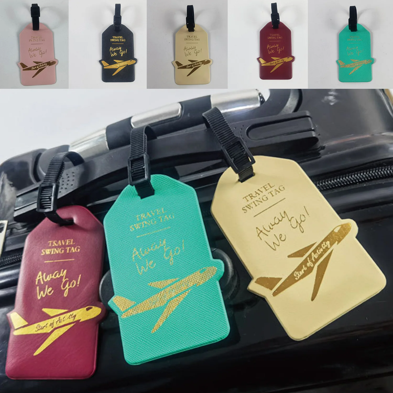 

1PC Travel Luggage Tags Labels With Ropes Reusable Suitcase Labels PVC Bag Tag Suitcase Baggage Name ID Card Address Holder Tags