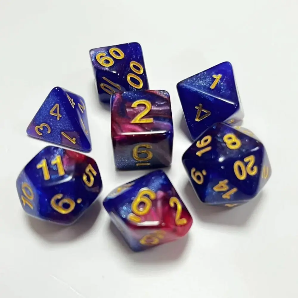 Multifaceted Digital Dice Set Acrylic Table Game Opaque Polyhedral Dices For DND Dice Tabletop Role-Playing Game Gift 7Pcs/set acrylic dice game dice dice set