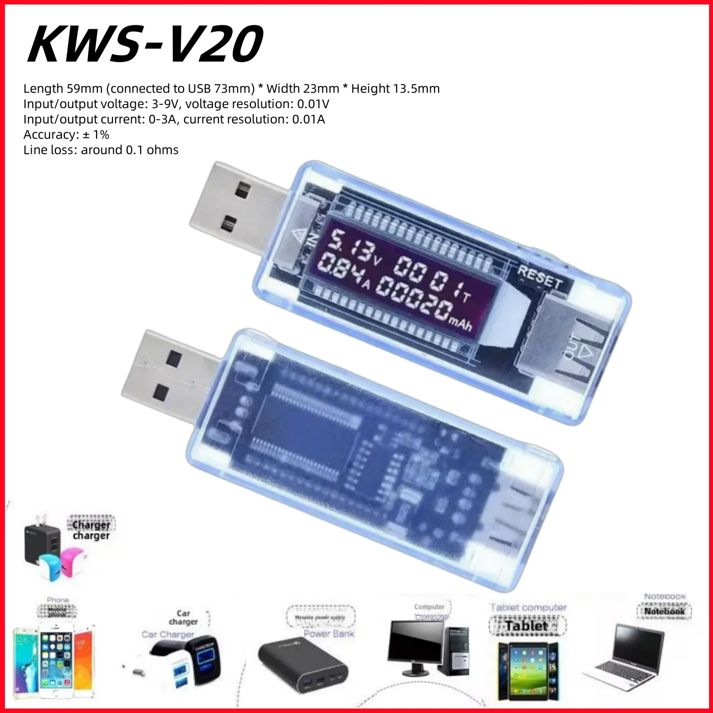 USB Voltage Meters Current Voltage Capacity Battery Tester Volt Current Voltage Doctor Charger Capacity Tester Meter Power Bank