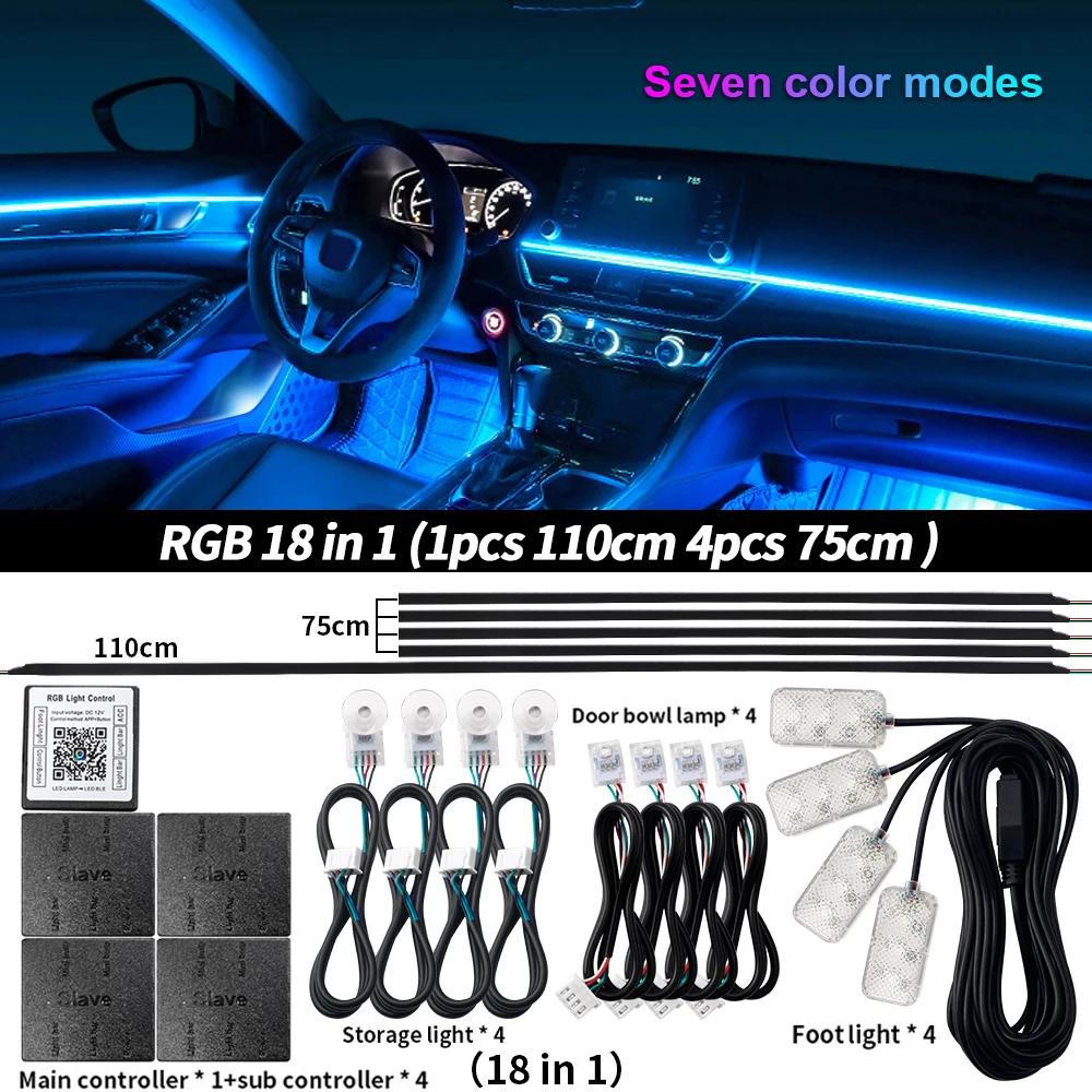 ตัวเลือกสินค้า แถบแสง LED สีสันสดใส ตกแต่งรถยนต์