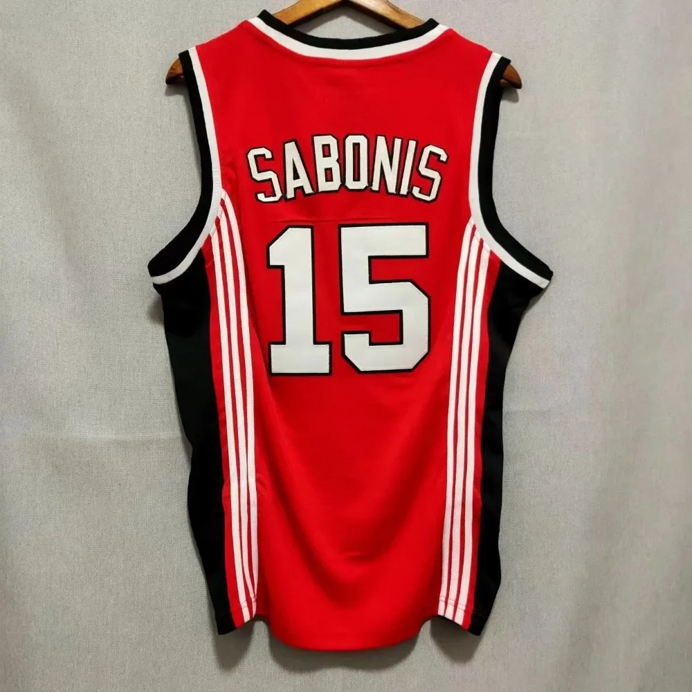 Mens Basketball Jersey Arvydas Sabonis 15 CCCP TEAM RUSSIA