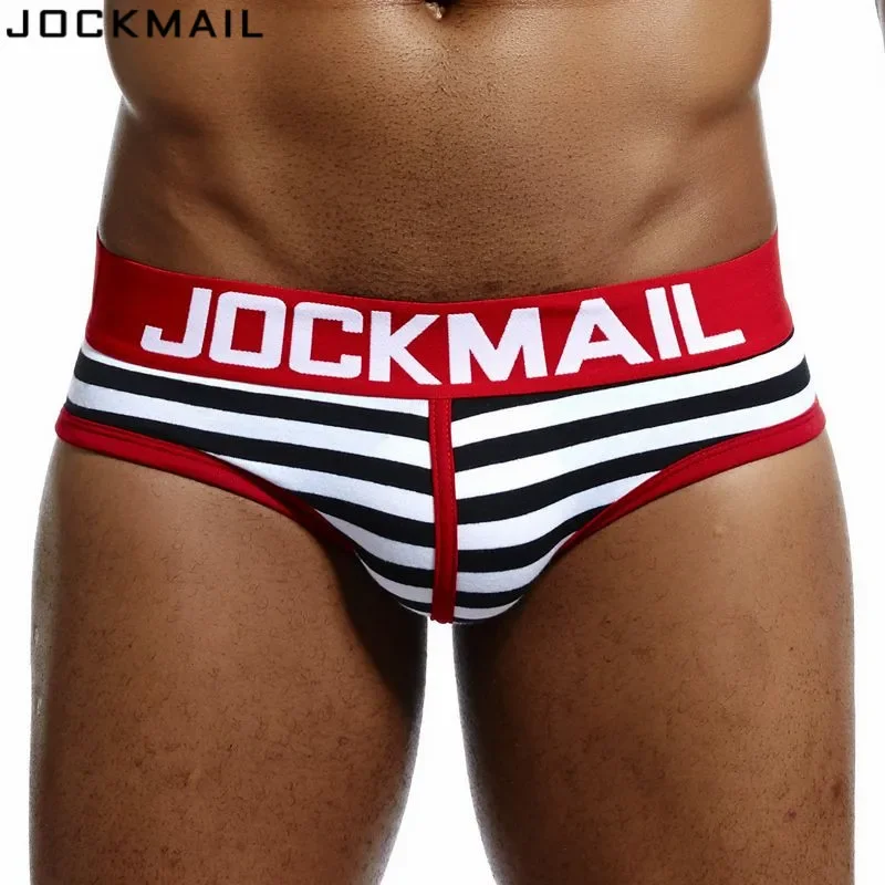 

Трусы JOCKMAIL мужские в полоску, Брендовое нижнее белье, пикантные трусы слипы, гей-трусы