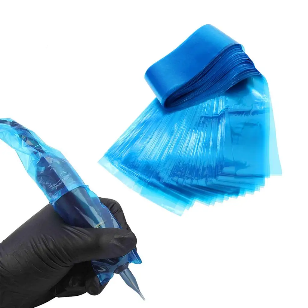 100Pcs Disposable Black/Blue Tattoo Clip Cord Sleeves Covers Bags Supply for Tattoo Machine Tattoo Accessory ez tattoo machine bags disposable plastic sleeves cover bags 2 sizes for tattoo machine 250 pcs tattoo accessories