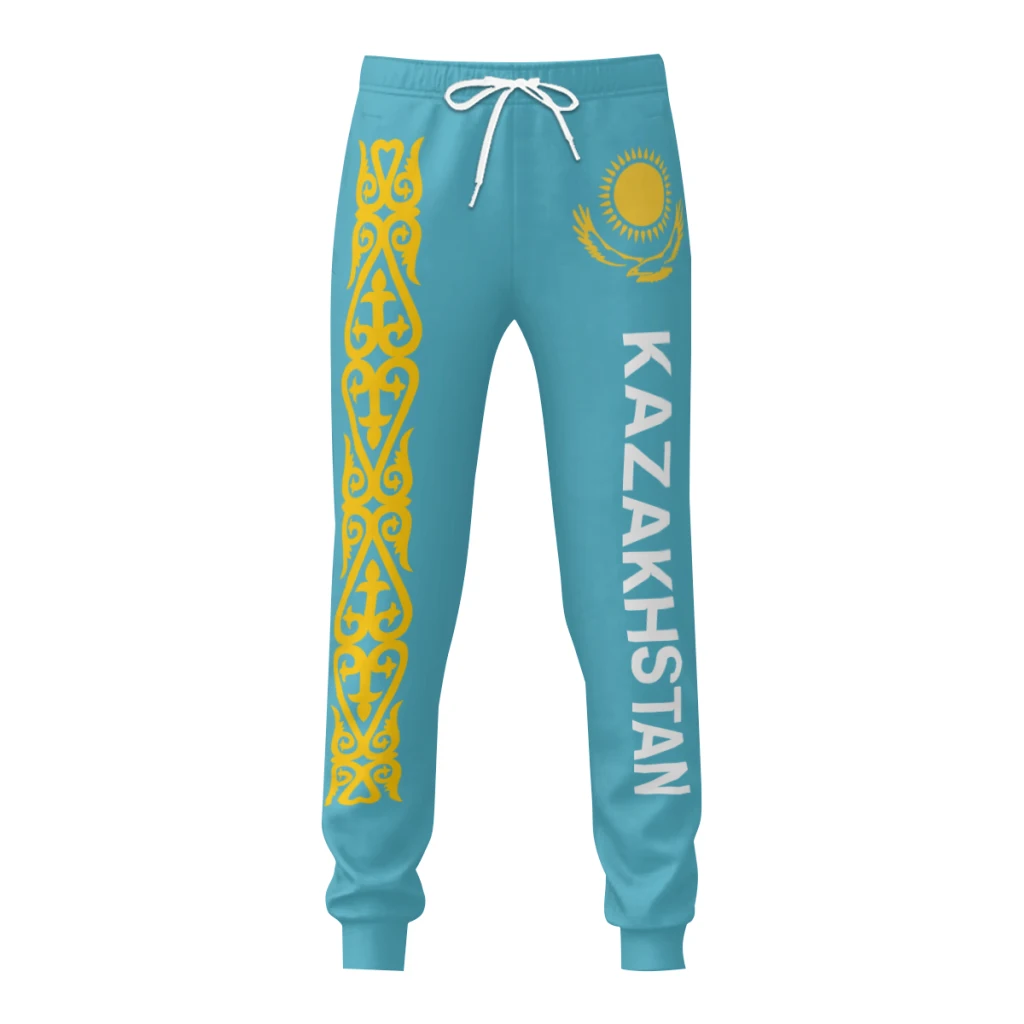 2025 Kazakhstan Flag Mens Sweatpants with Pockets Joggers for Men Sports Casual Sweat Pants With Drawstring 2