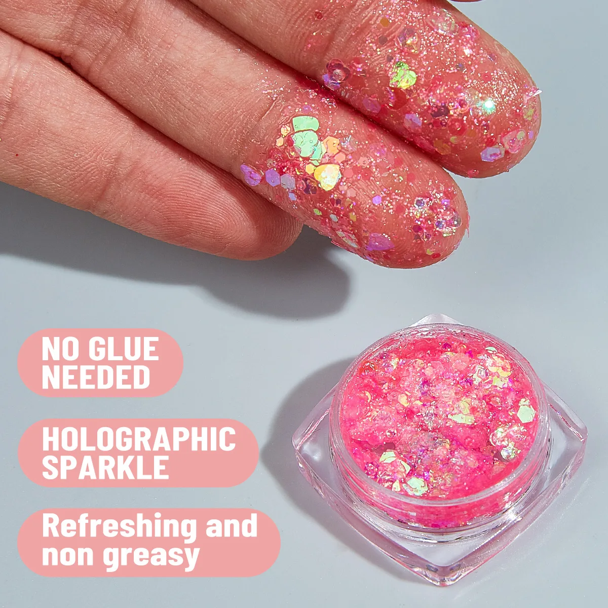 6 Color Cosmetic Grade Body Art Holographic Chunky Glitter gel for Face Body Eyes and Hair Decoration Makeup Glitter 4