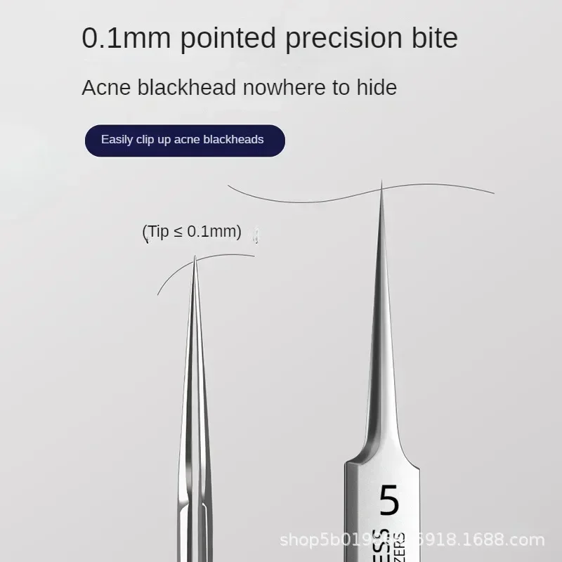 1 Pack Extra Fine No. 5 Cellular Acne Blackhead Tweezers-Facial Beauty Remove Acne Needle Tools for Skin Care Beauty Care Tool