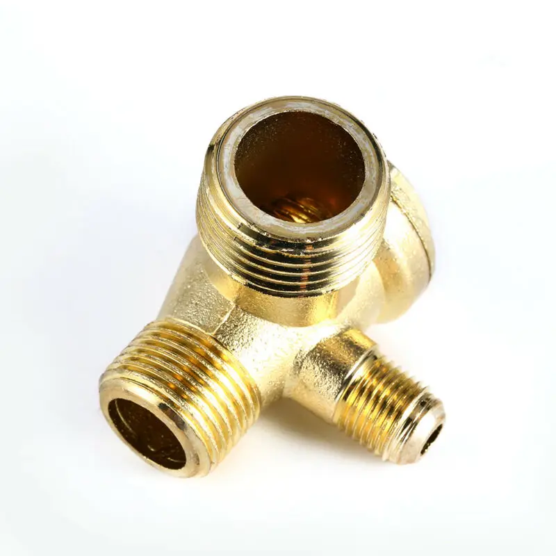 

3-Way Air Compressor Unidirectional Check Valve Zinc Alloy Male Thread Connector Pipe Fittings Air Compressor Replacement Parts