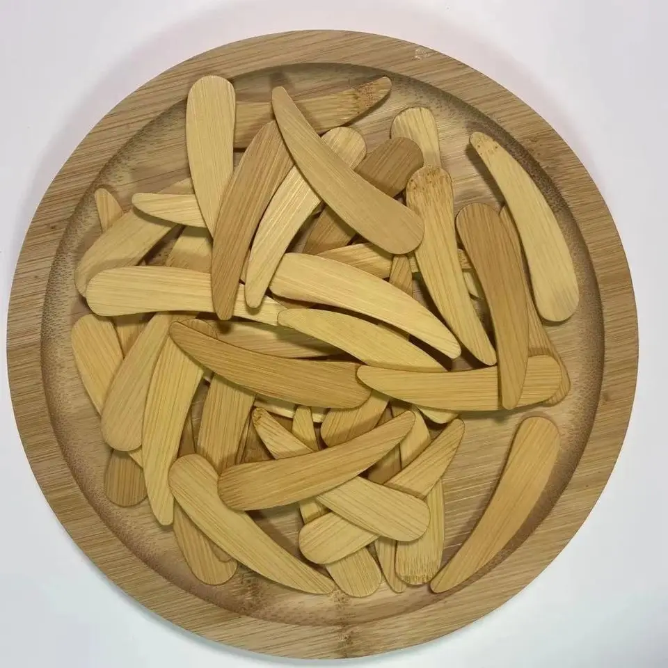 

100 шт., лопатка-аппликатор из бамбука для нанесения крема для тела