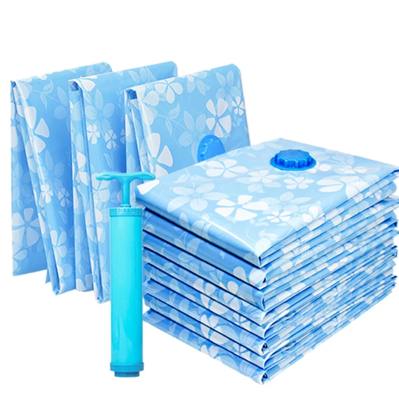 

22PCS Thickened Vacuum Storage Bag For Cloth Compression Bag Reusable Blanket Clothes Quilt Organizer With Hand Pump