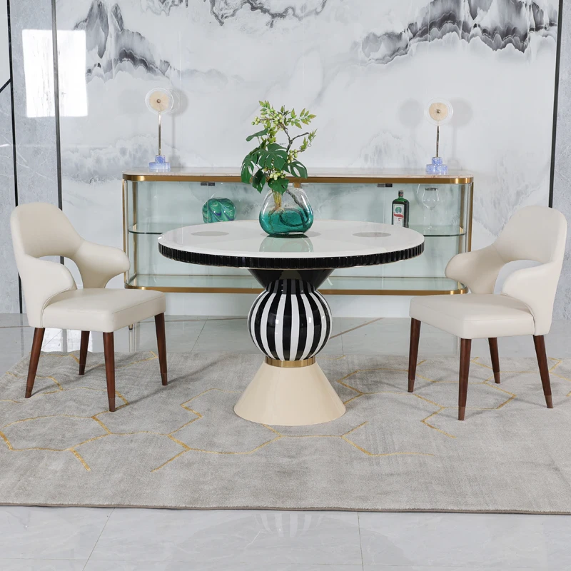 

Light luxury oval table Italian designer high-end villa creative restaurant paint table Nordic dining table