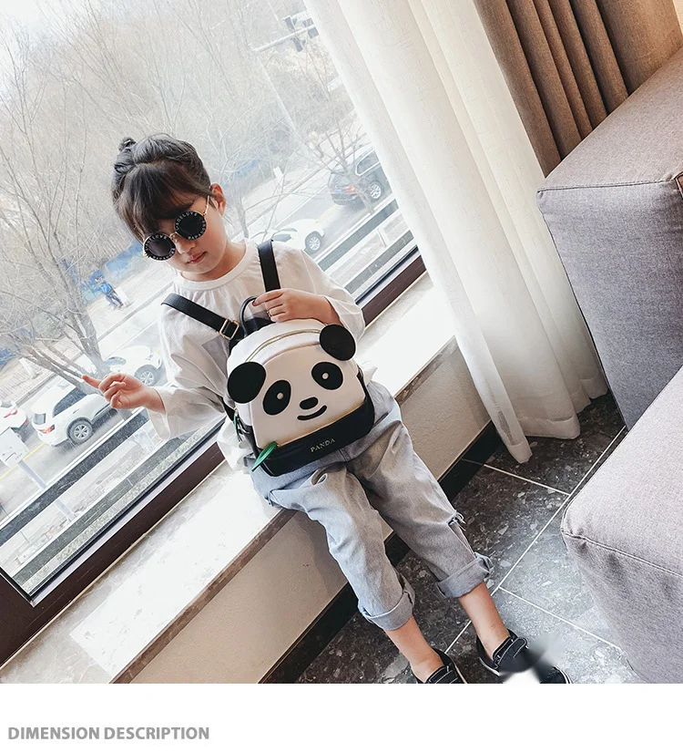 Rucsac Panda nou pentru grădiniță, rucsac cu desene animate Panda, frunze de bambus, drăguț PU, rucsac la modă_voghion.com