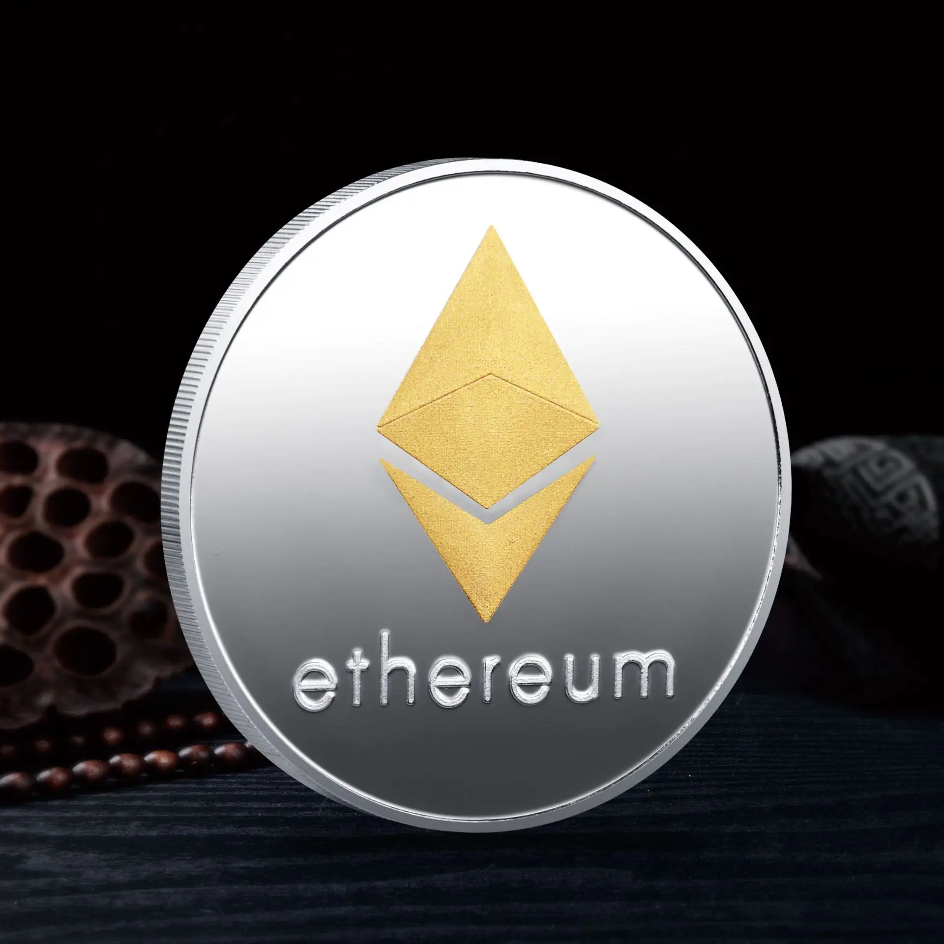 Silvery Plated Ethereum Commemorative Collectible Coin