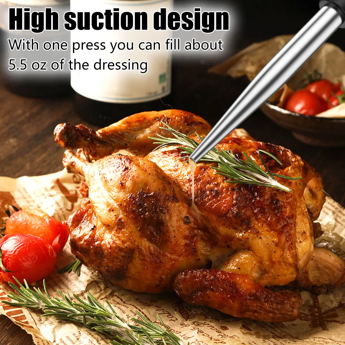 Stainless Steel Turkey Barbecue Meat Injector Syringe Set meat injector syringe