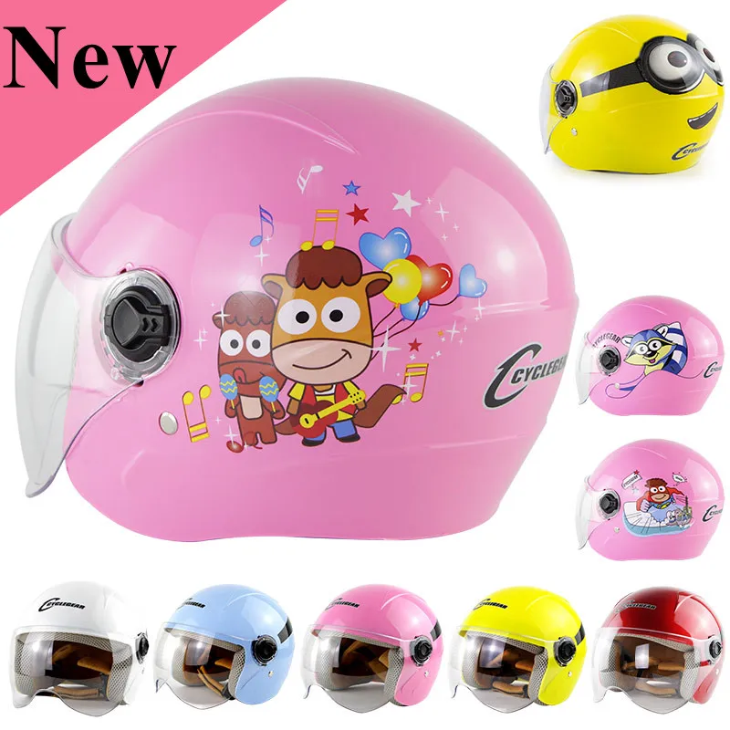 

Newest Children's Electric Motorcycle Helmet Bicycle Helmet Sunscreen Anti-Collision Helmet Girls And Boys Moto Safety Helmet