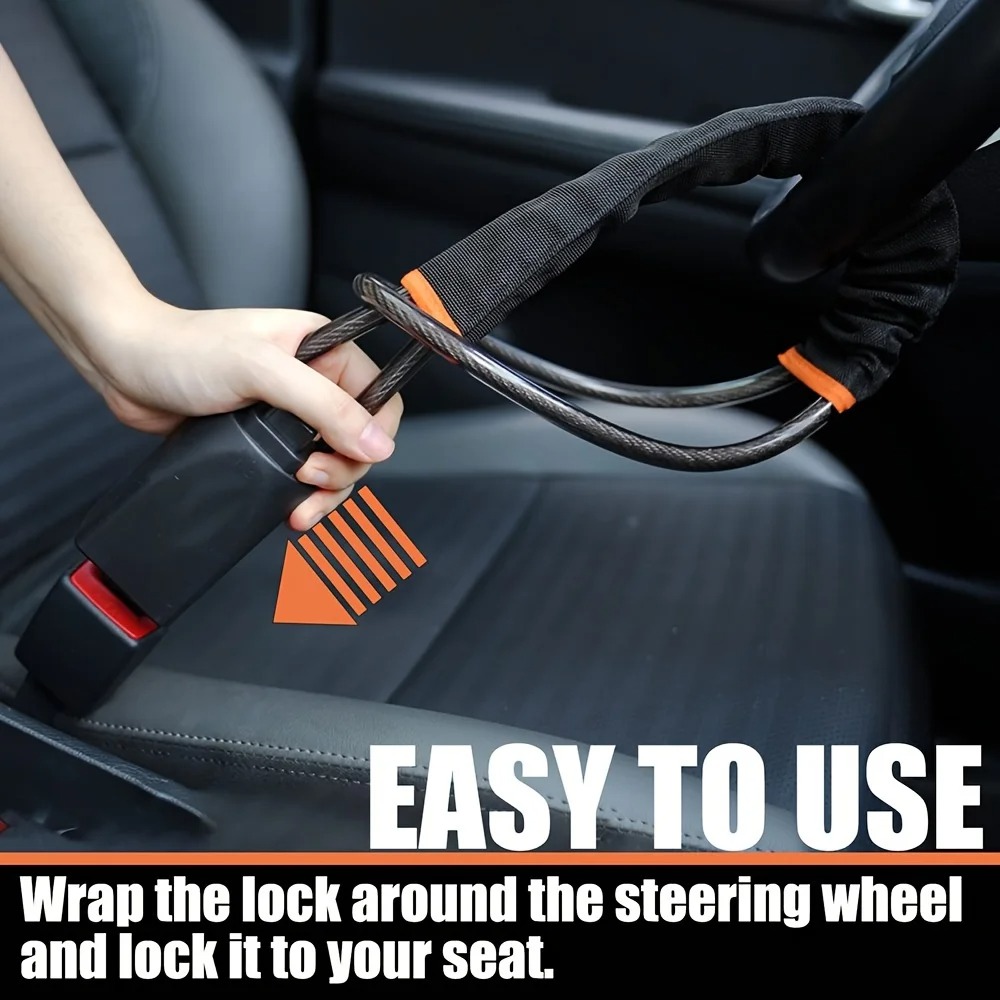 Car Steering Wheel Lock – Heavy Duty Security Deterrent Set
