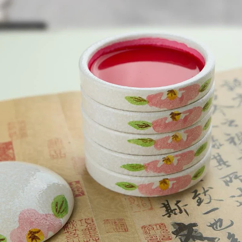 Ceramic 5 Layer Watercolor Saucer Color Palette Set Dish Empty Saucer Chinese Painting Classical Traditional Gouache
