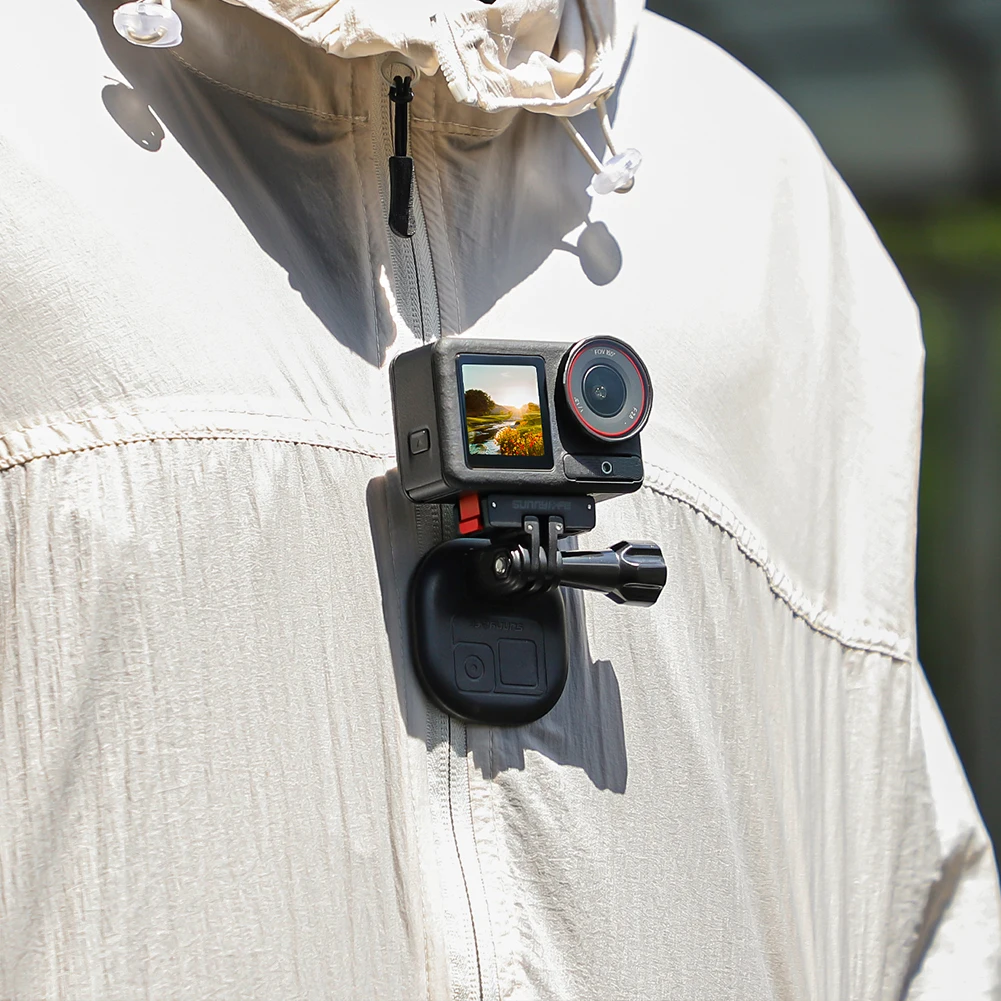 Magnetic Action Camera Bracket with 1/4Inch Screw Hole Quick Release Foldable Extension Mount for DJI Action 5 Pro/4/3/2 Camera