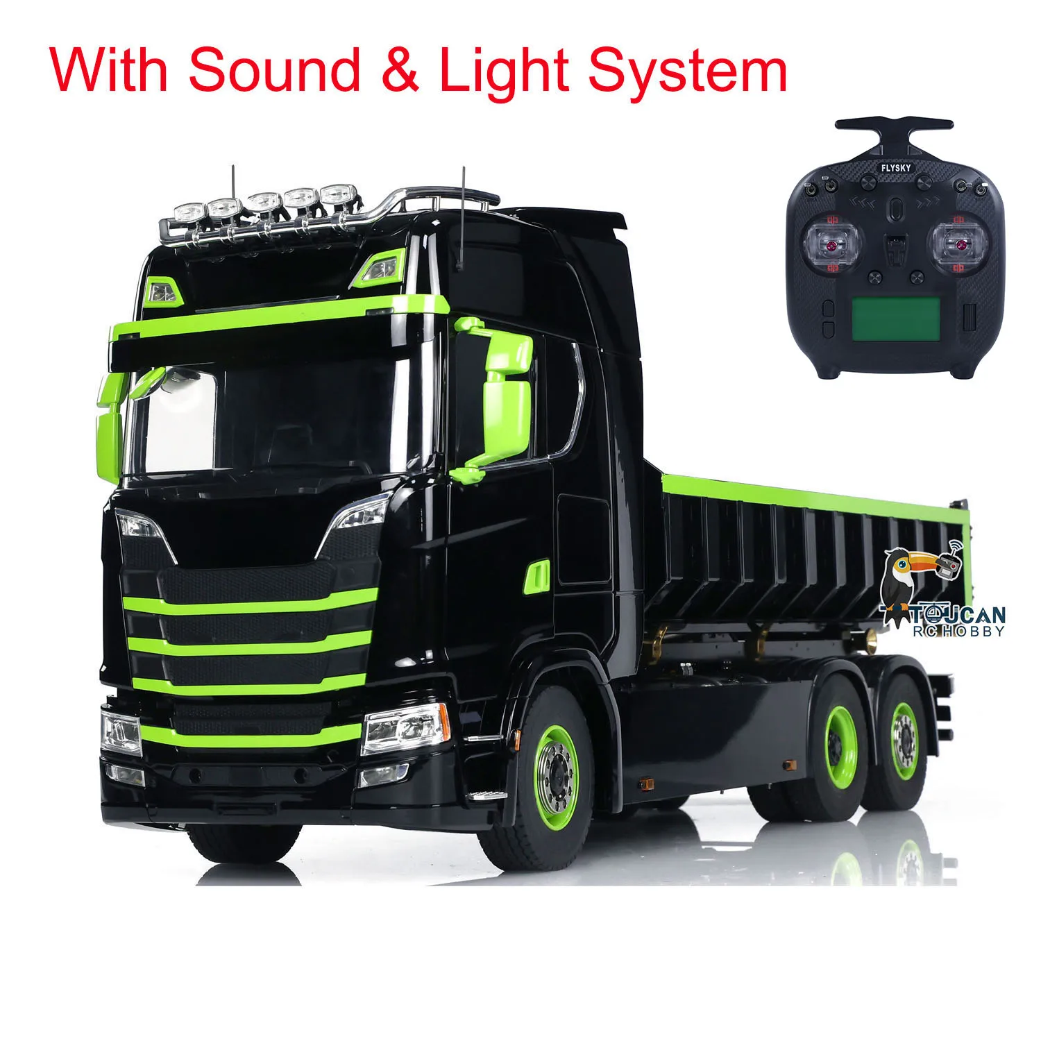770S 1/14 RC Hydraulic Dump Truck 6x6 Metal Roll On Off Full Dumper 3-speed Car Rear Axle Lifting Steering Light Sound Set Toys 2
