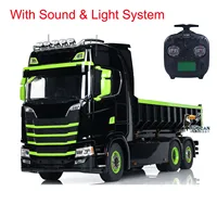 770S 1/14 RC Hydraulic Dump Truck 6x6 Metal Roll On Off Full Dumper 3-speed Car Rear Axle Lifting Steering Light Sound Set Toys 2