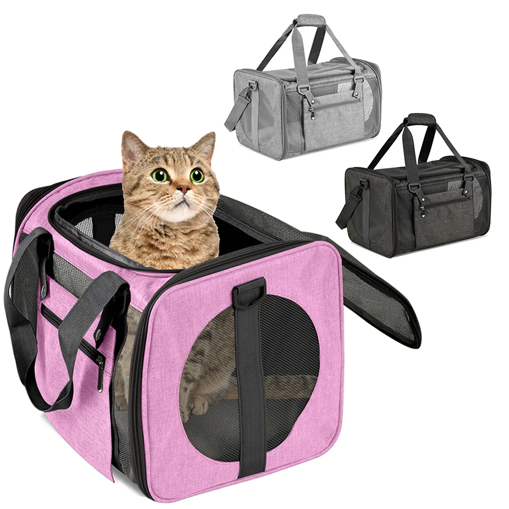 

Portable Cat Carrier Bag Breathable Mesh Foldable Single Shoulder Bags Outdoor Travel Kitten Pet Carrier for Cats Transport Bag