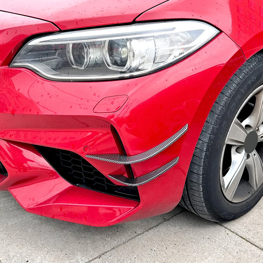 프론트 범퍼 사이드 에어 벤트 트림 자동차 흡입구 프레임 커버 스포일러 카나드 스플리터 BMW 2 시리즈 M2 F87 2016-2021 쿠페 2도어용