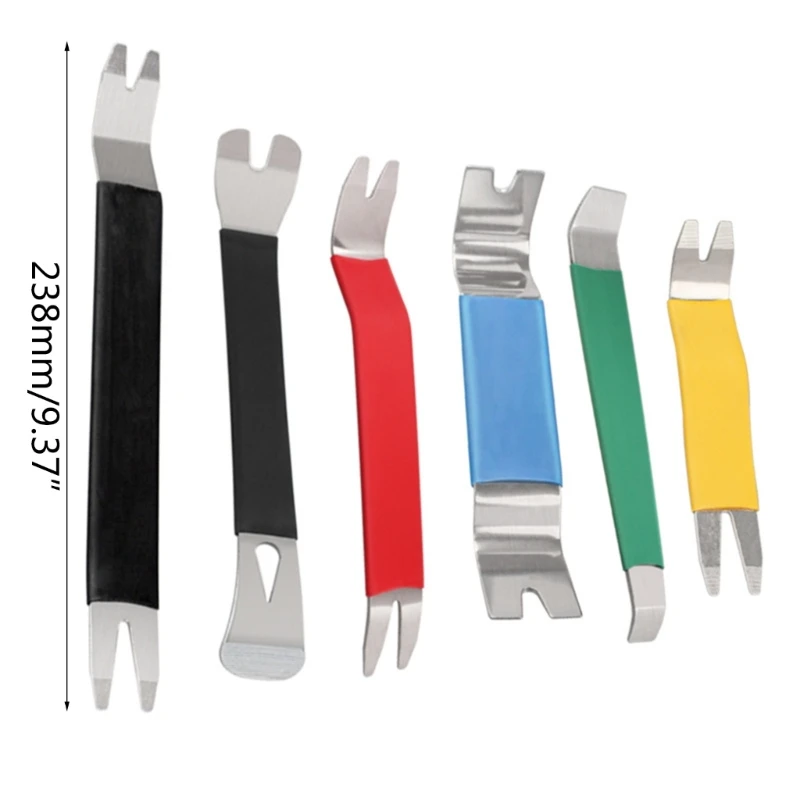 6pcs Trim Door Clip Panel Dashboard Radio Interior Repair Removal Metal Car Removal Pry Disassembly Tool