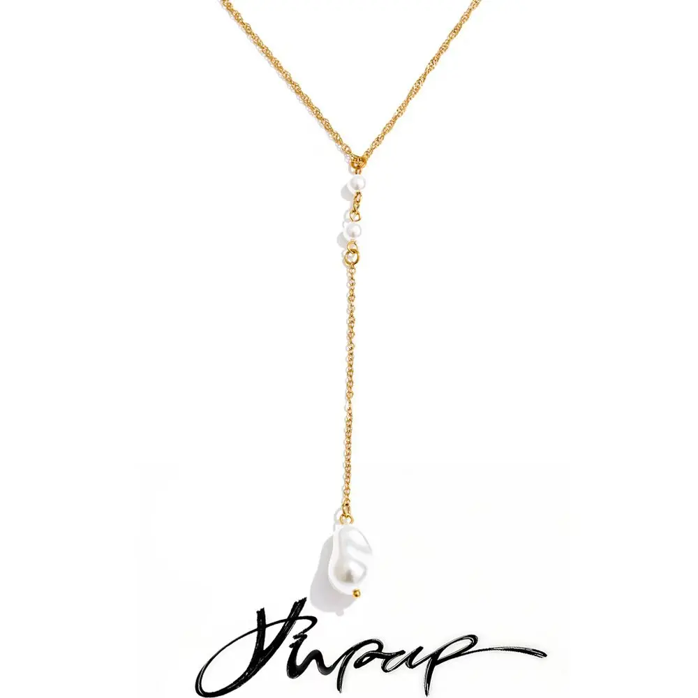 Yhpup Necklace Elegant Backless Stainless Steel Tassel Long 70cm