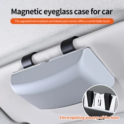 Magnetic Car Sun Visor Eyeglass Holder with Electroplated Finish (GRAY)