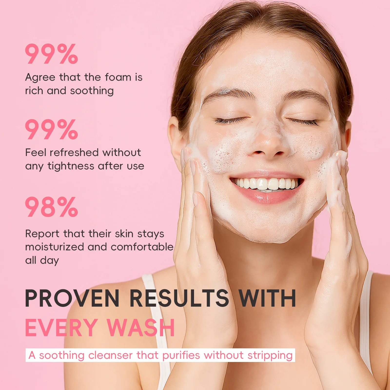 LAIKOU Facial Foaming Face Cleanser  Cleansing Acne Oil Control Blackhead Remover Shrink Pores Skin Care 50g