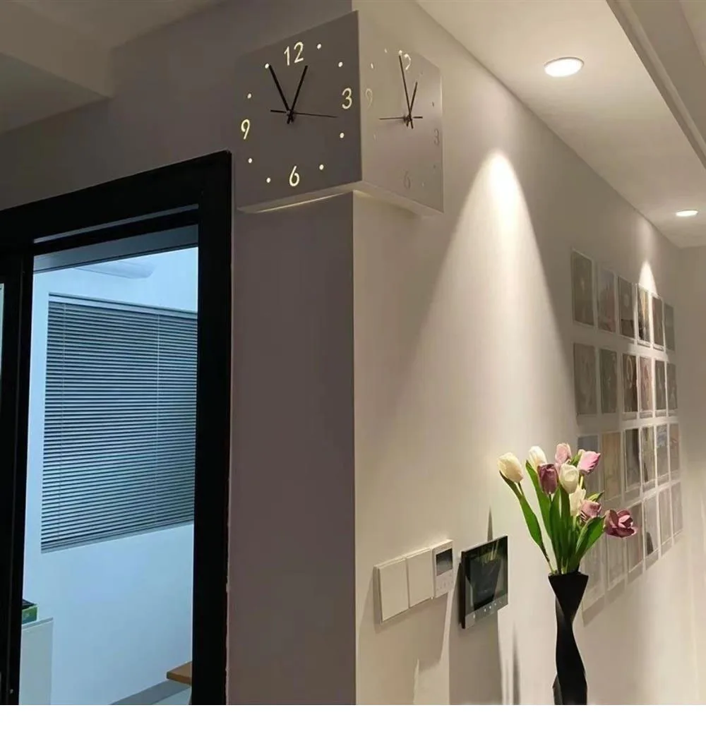 Description Picture 5 of itemCorner clock, wall clock, living room, creative simplicity, modern square wall clock